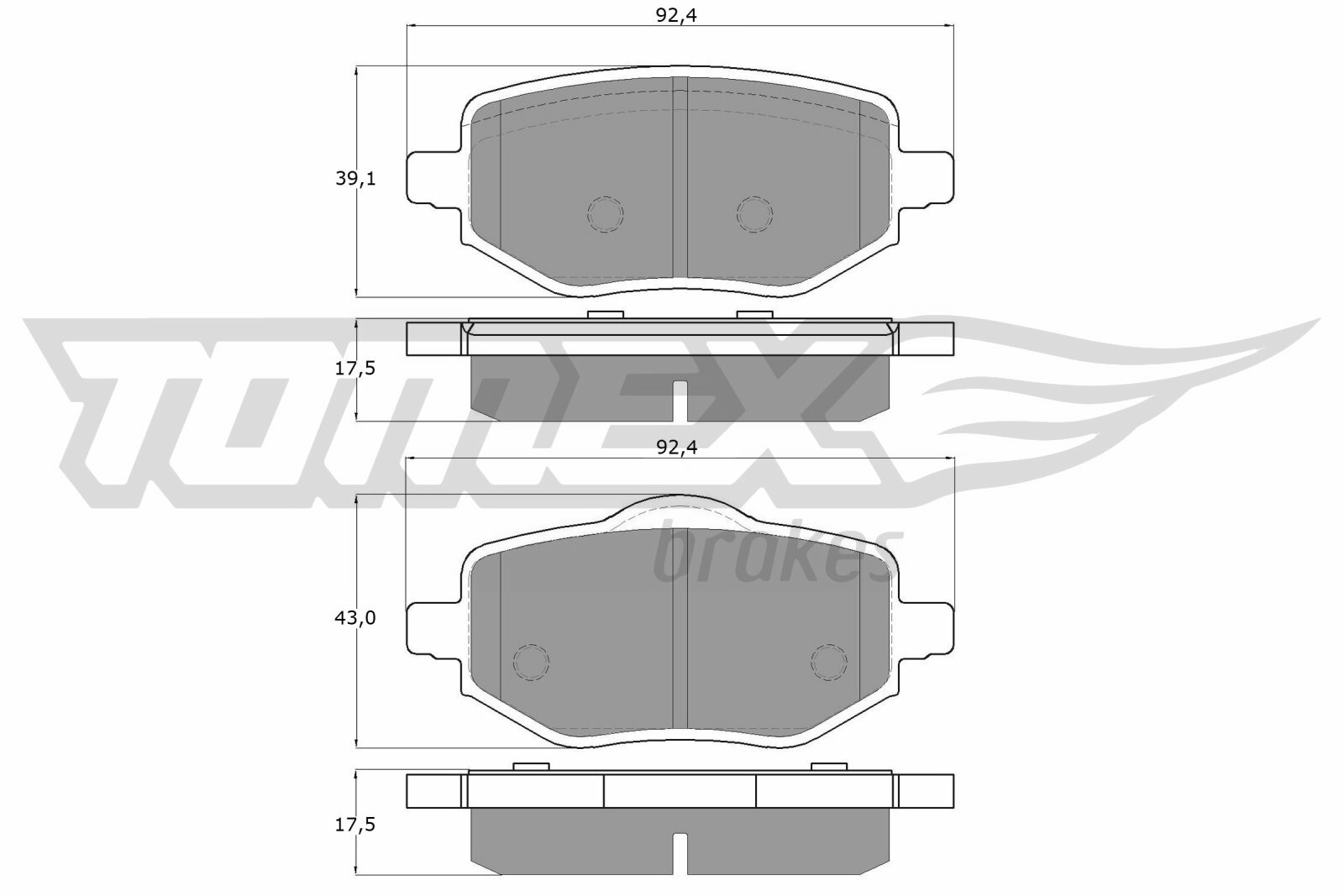 Sada brzdových platničiek kotúčovej brzdy TOMEX Brakes